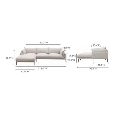 Jamara Sectional Left Sandy Beige UB-1016-29-L-0 UB 1016 29 L 70