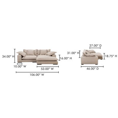 Daydream Sectional Performance Fabric UB-1028-34-0 UB 1028 34 0 70