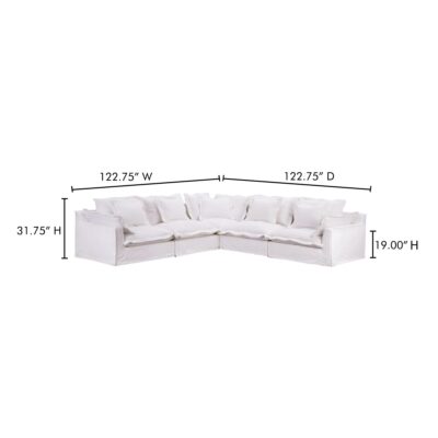 Olivia Classic L-Shaped Modular Sectional White UB-1032-18 UB 1032 18 70