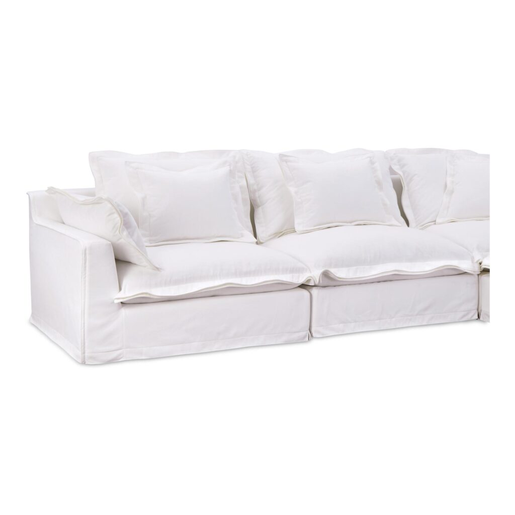 Olivia Classic L-Shaped Modular Sectional White - Image 4