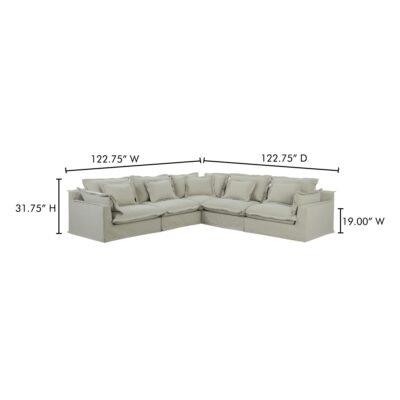 Olivia Classic L-Shaped Modular Sectional Sand UB-1032-34 UB 1032 34 70