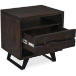 Madagascar Nightstand Dark Brown UH-1008-20 UH 1008 20 Madagascar diagR open shadsilo