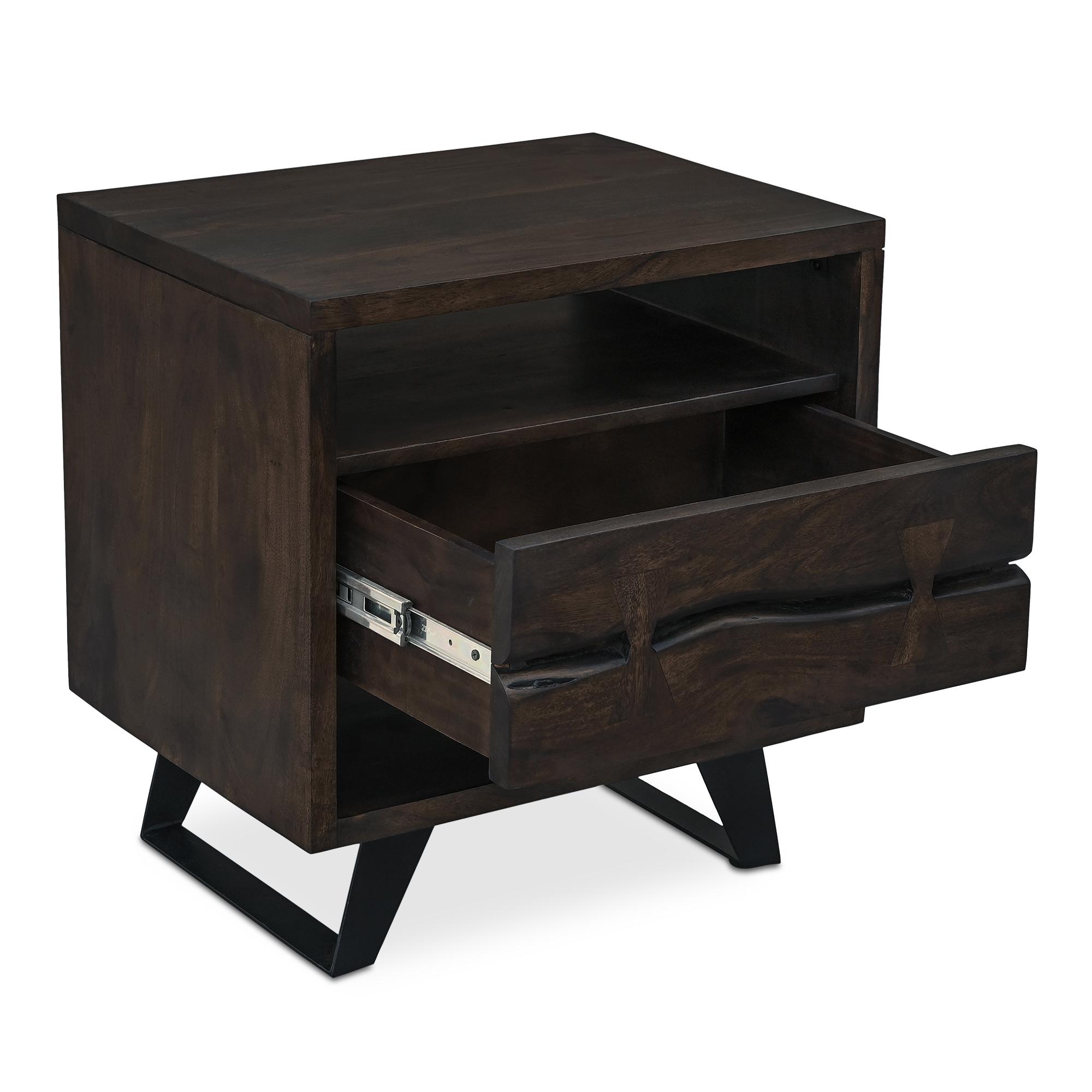 Madagascar Nightstand Dark Brown 2 Madagascar Nightstand Dark Brown - Image 2