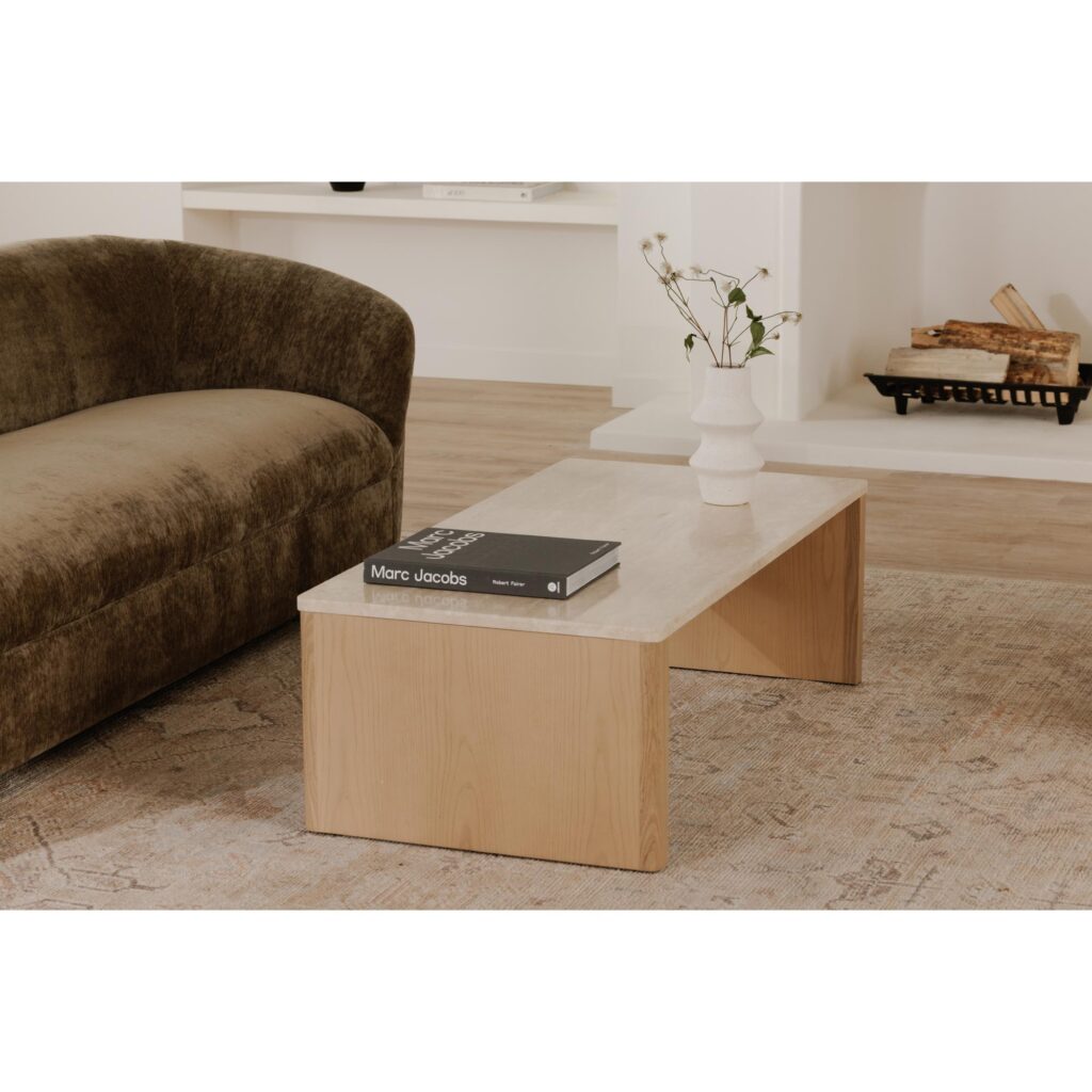 Blake Coffee Table Beige Travertine - Image 9