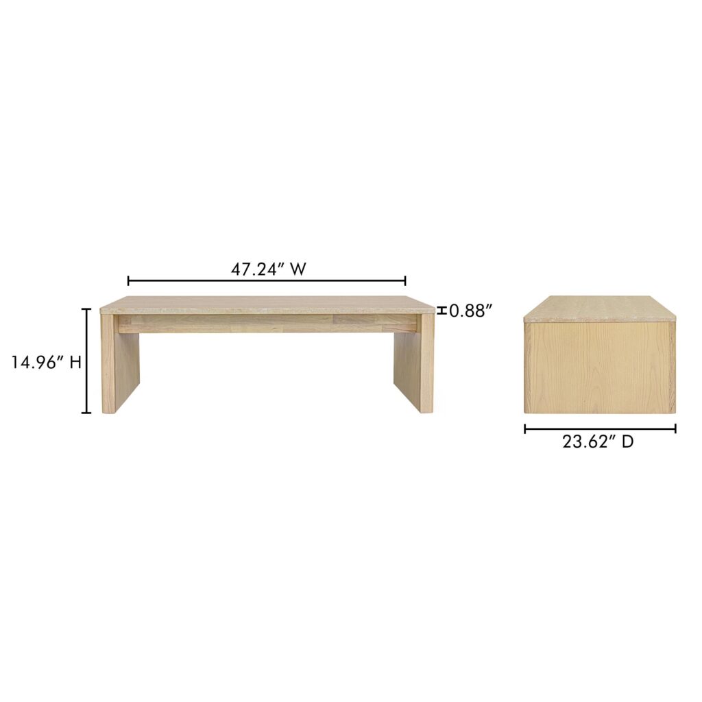 Blake Coffee Table Beige Travertine - Image 12