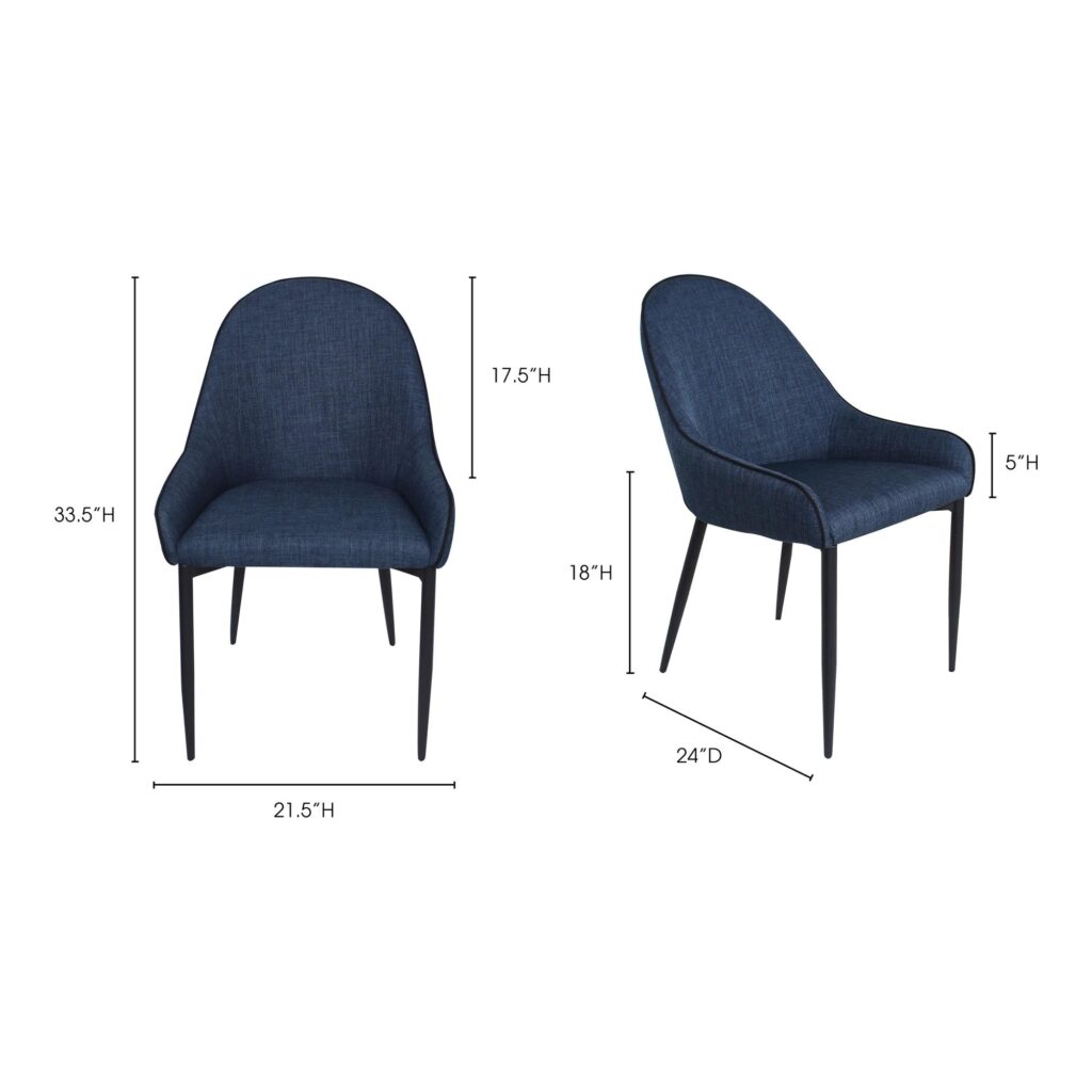 Lapis Dining Chair Dark Blue (Set of 2) - Image 11