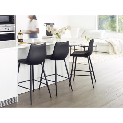 Alibi Counter Stool Matte Black (Set of 2) UU-1002-02 UU 1002 02 50