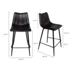 Alibi Counter Stool Matte Black (Set of 2) 27 Alibi Counter Stool Matte Black (Set of 2) UU-1002-02 UU 1002 02 70