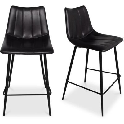 Alibi Counter Stool Matte Black (Set of 2) UU-1002-02 UU 1002 02 81