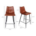 Alibi Counter Stool Brown (Set of 2) 23 Alibi Counter Stool Brown (Set of 2) UU-1002-03 UU 1002 03 70