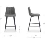 Alibi Counter Stool Dark Grey - Set of Two UU-1002-25 UU 1002 25 70