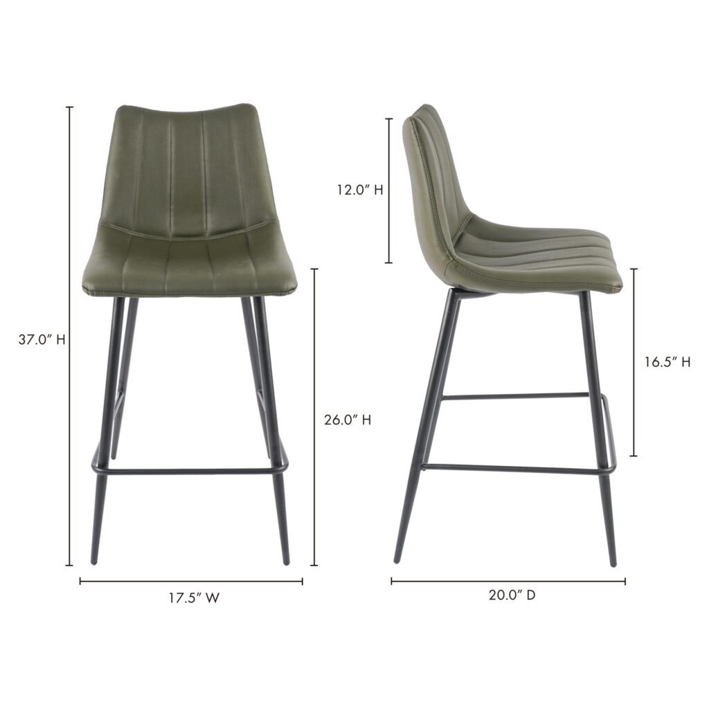 Alibi Counter Stool Dark Green - Set Of Two - Image 12