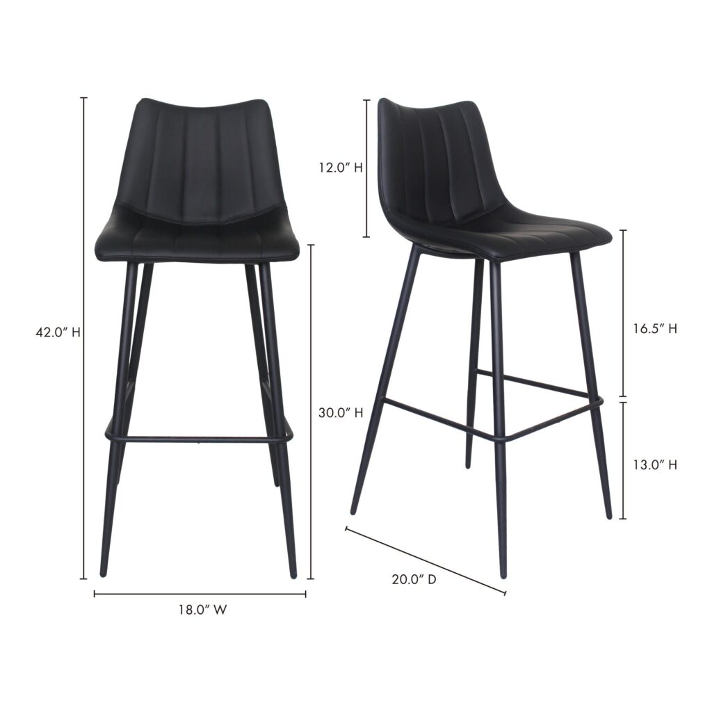 Alibi Barstool Matte Black (Set of 2) - Image 12