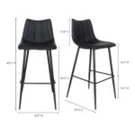 Alibi Barstool Matte Black (Set of 2) 23 Alibi Barstool Matte Black (Set of 2) UU-1003-02 UU 1003 02 70