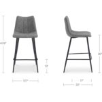 Alibi Bar Stool Dark Grey - Set of Two UU-1003-25 UU 1003 25 70