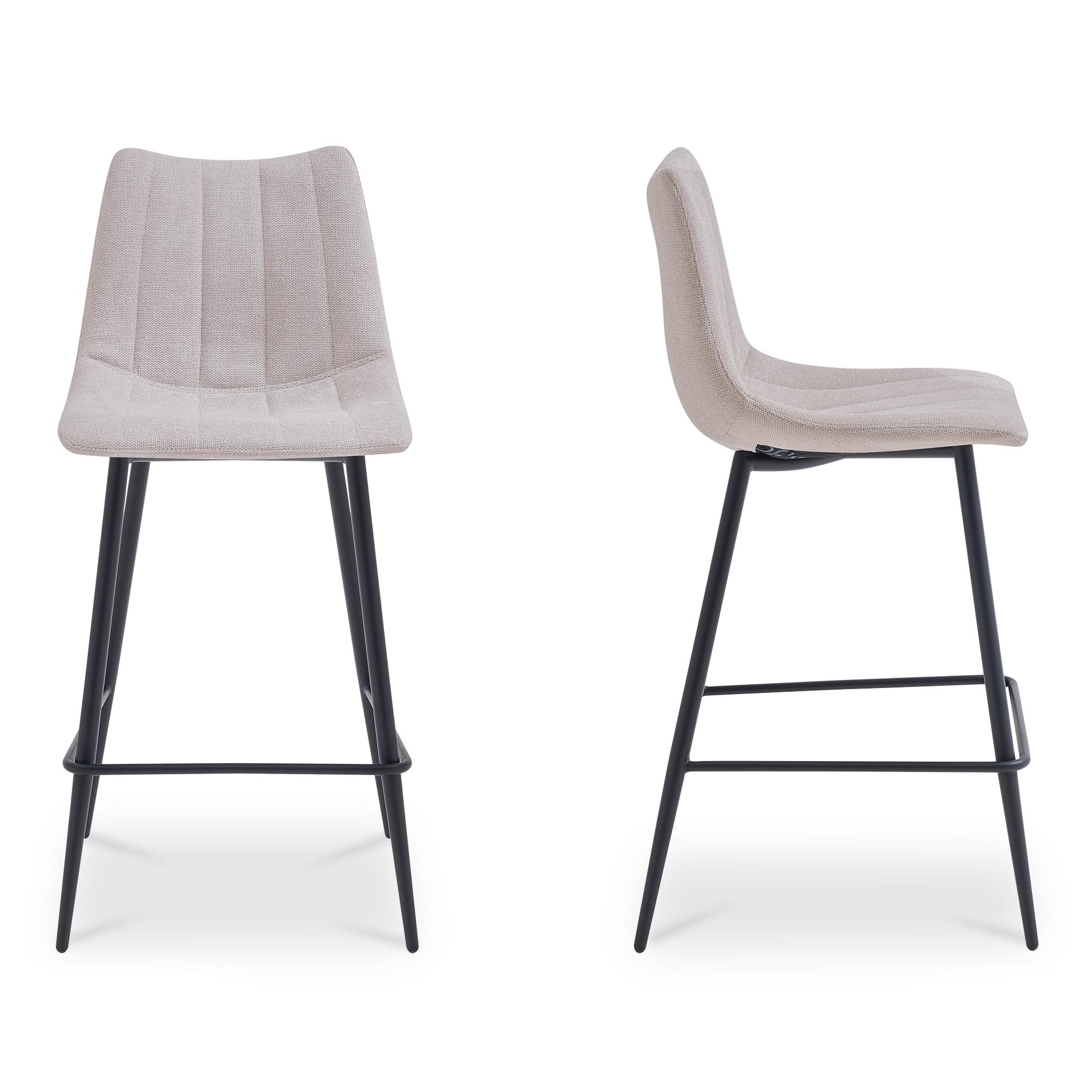 Alibi Bar Stool Beige-Set of Two 3 Alibi Bar Stool Beige-Set of Two - Image 3