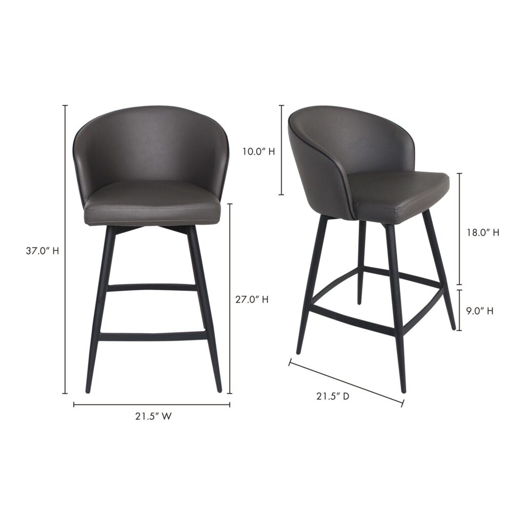 Webber Swivel Counter Stool Charcoal - Image 6