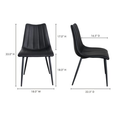 Alibi Dining Chair Matte Black (Set of 2) UU-1022-02 UU 1022 02 70