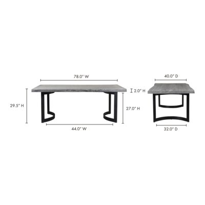 Bent Dining Table Extra Small Weathered Grey VE-1036-29-0 VE 1036 29 70