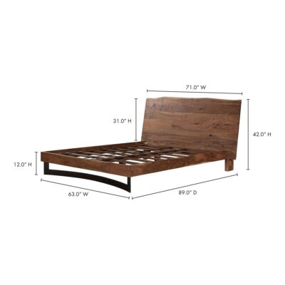 Bent Queen Bed Smoked VE-1087-03-0 VE 1087 03 70