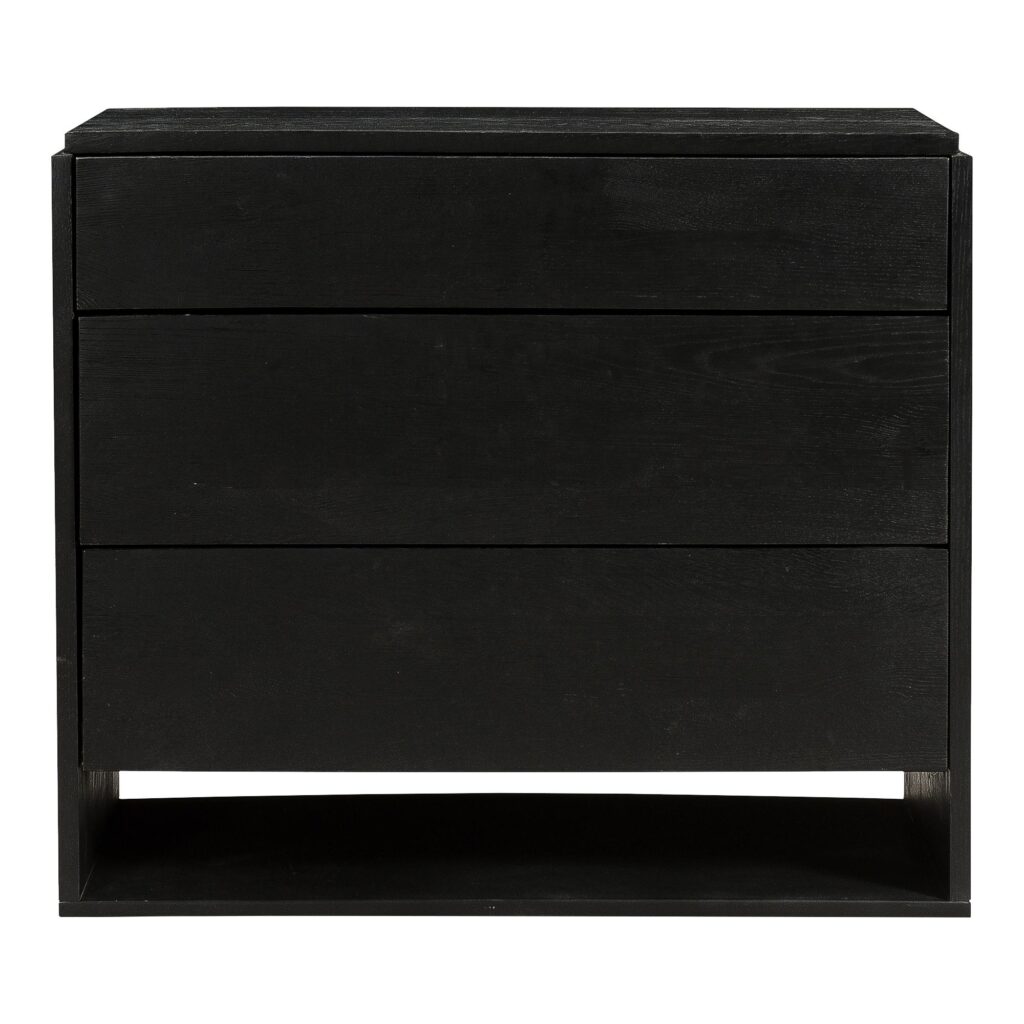 Quinton 3 Drawer Nightstand Black