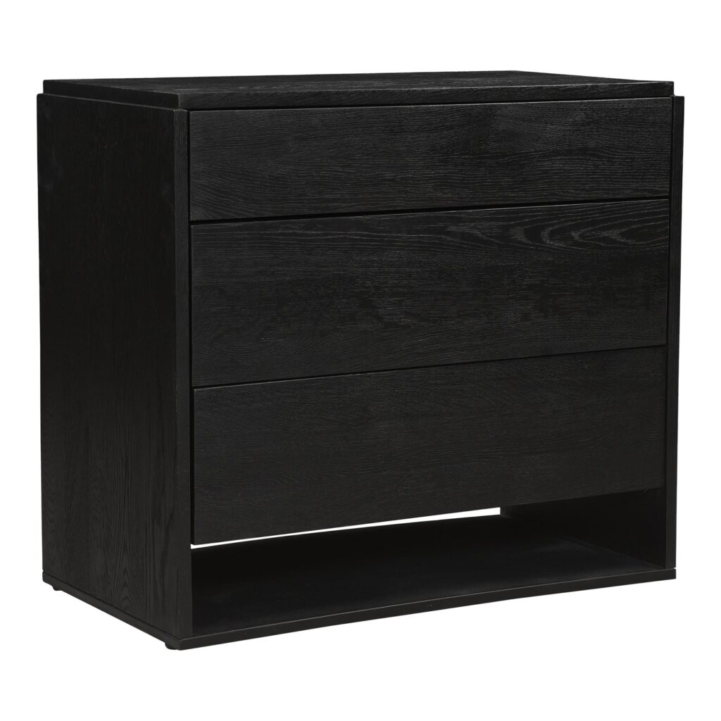 Quinton 3 Drawer Nightstand Black - Image 3