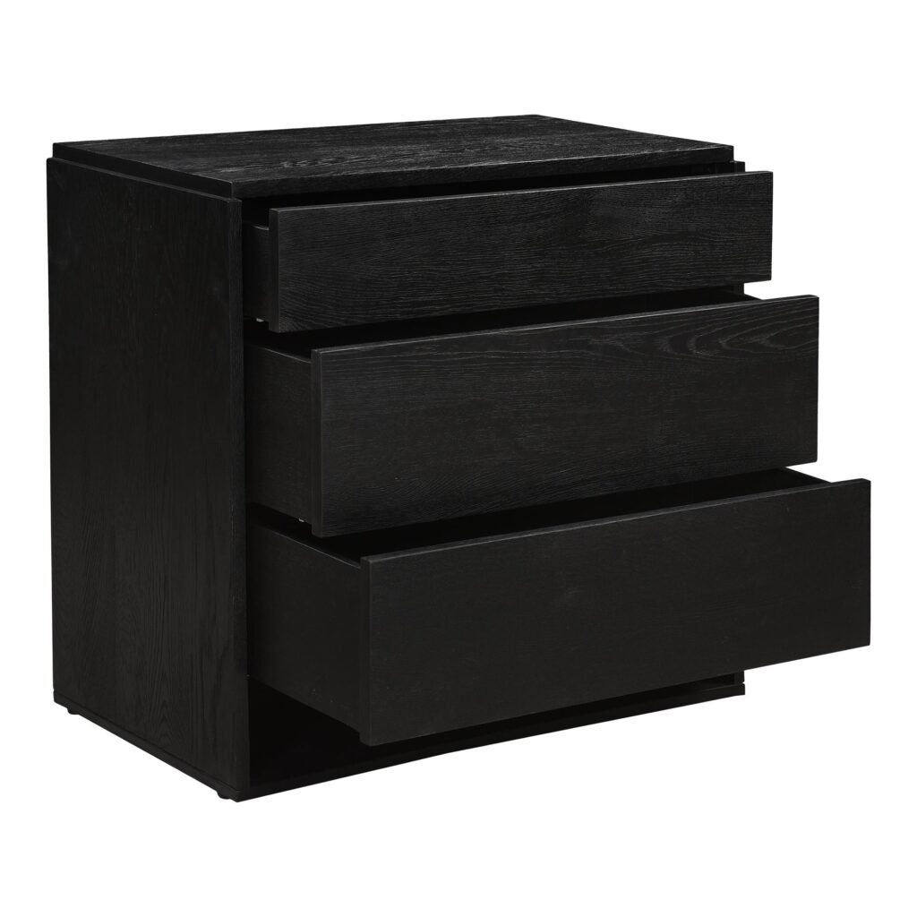 Quinton 3 Drawer Nightstand Black - Image 6