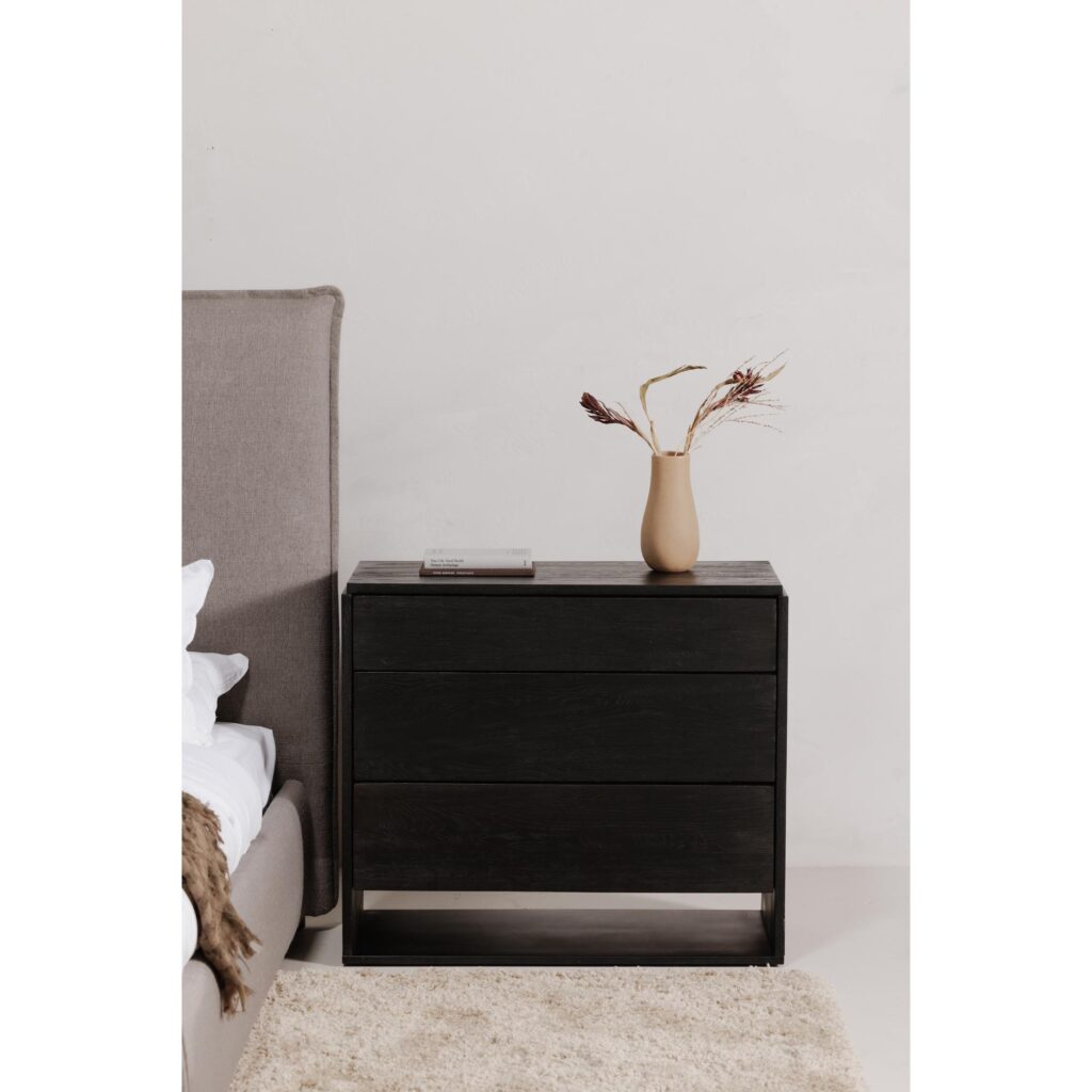 Quinton 3 Drawer Nightstand Black - Image 9