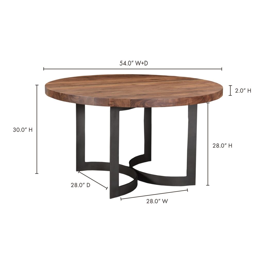 Bent Round Dining Table 54" Smoked - Image 16