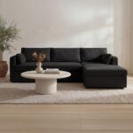 Burrow Sleeper Sectional With Storage Chaise Black Right VV-1007-02-R-0 VV 1007 02 R 0 00