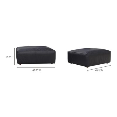 Form Ottoman Vantage Black Leather XQ-1003-02 XQ 1003 02 70