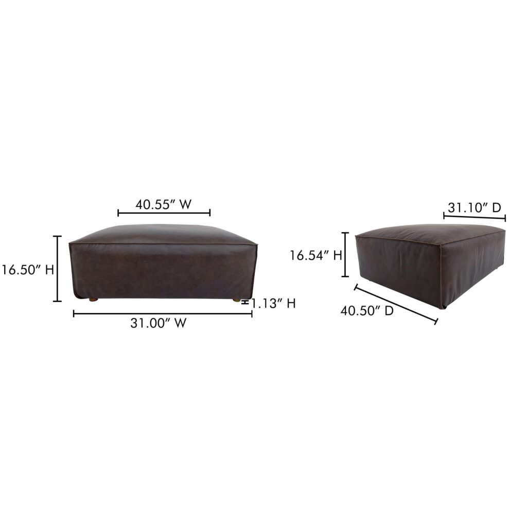 Form Ottoman Espresso Brown Leather - Image 5