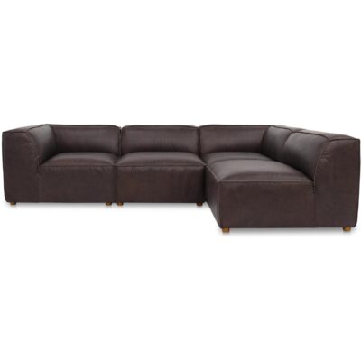 Form Signature Modular Sectional Espresso Brown Leather