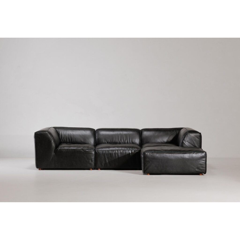 Form Lounge Modular Sectional Vantage Black Leather - Image 8