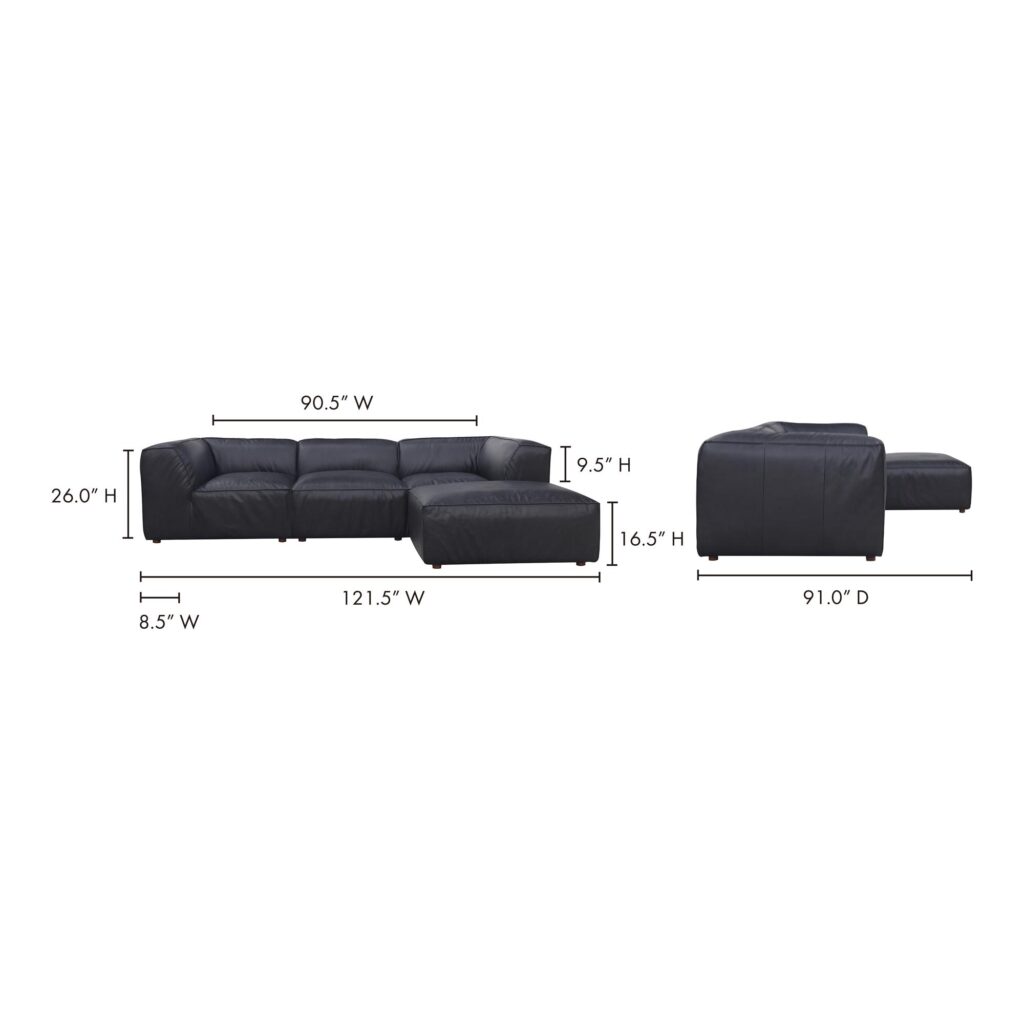 Form Lounge Modular Sectional Vantage Black Leather - Image 10