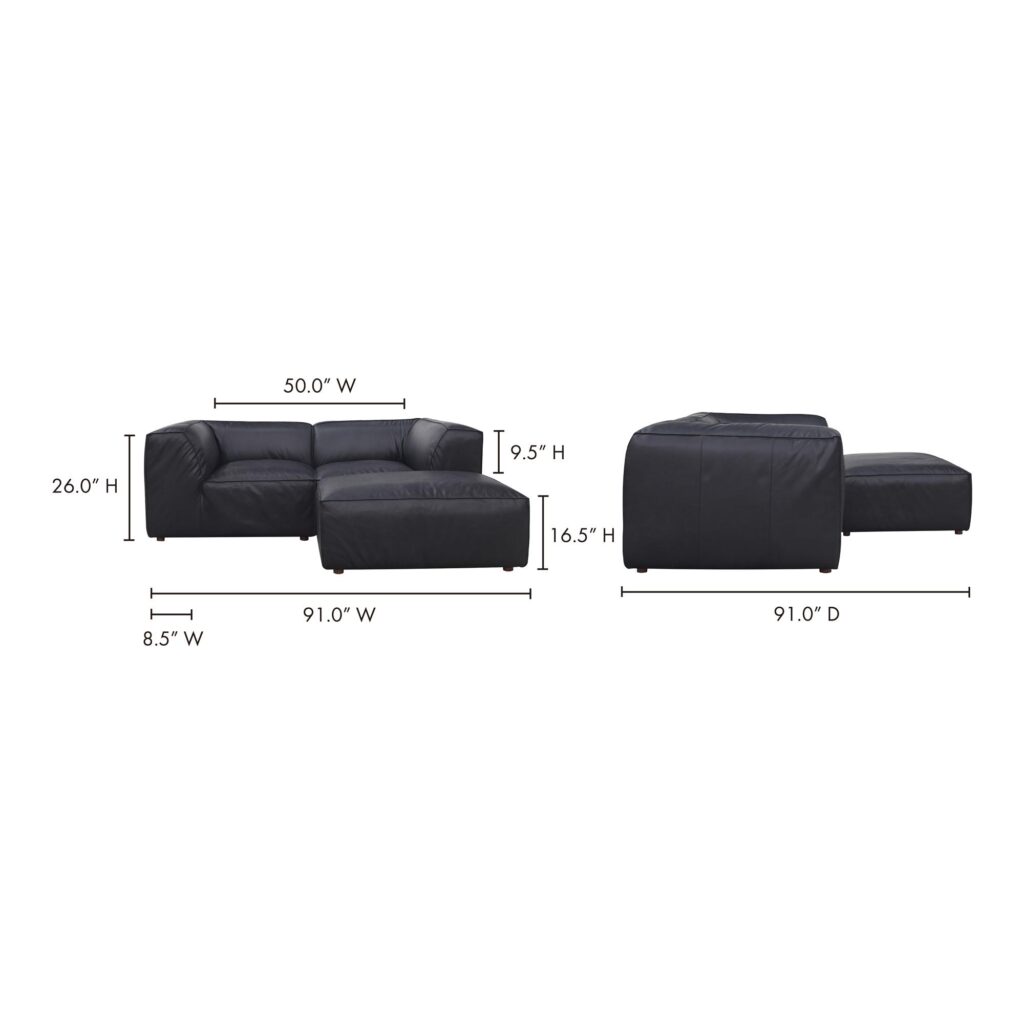 Form Nook Modular Sectional Vantage Black Leather - Image 8