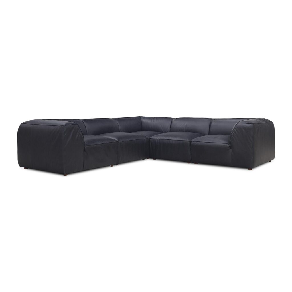 Form Classic L Modular Sectional Vantage Black Leather - Image 2