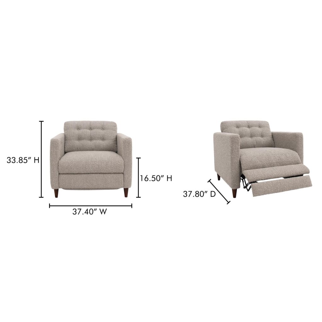 Bridgers Power Recliner Chair Warm Grey - Image 9