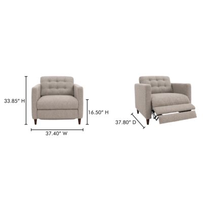 Bridgers Power Recliner Chair Warm Grey XQ-1010-29 XQ 1010 29 70