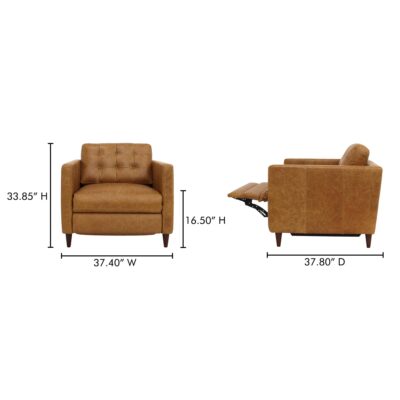 Bridgers Power Recliner Chair Tan Leather XQ-1010-40 XQ 1010 40 70