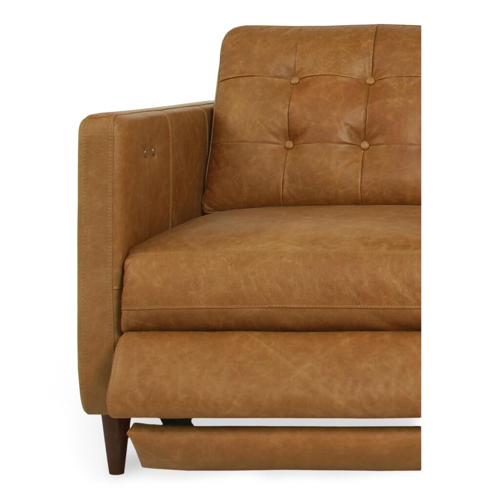 Bridgers Power Recliner Chair Tan Leather - Image 5