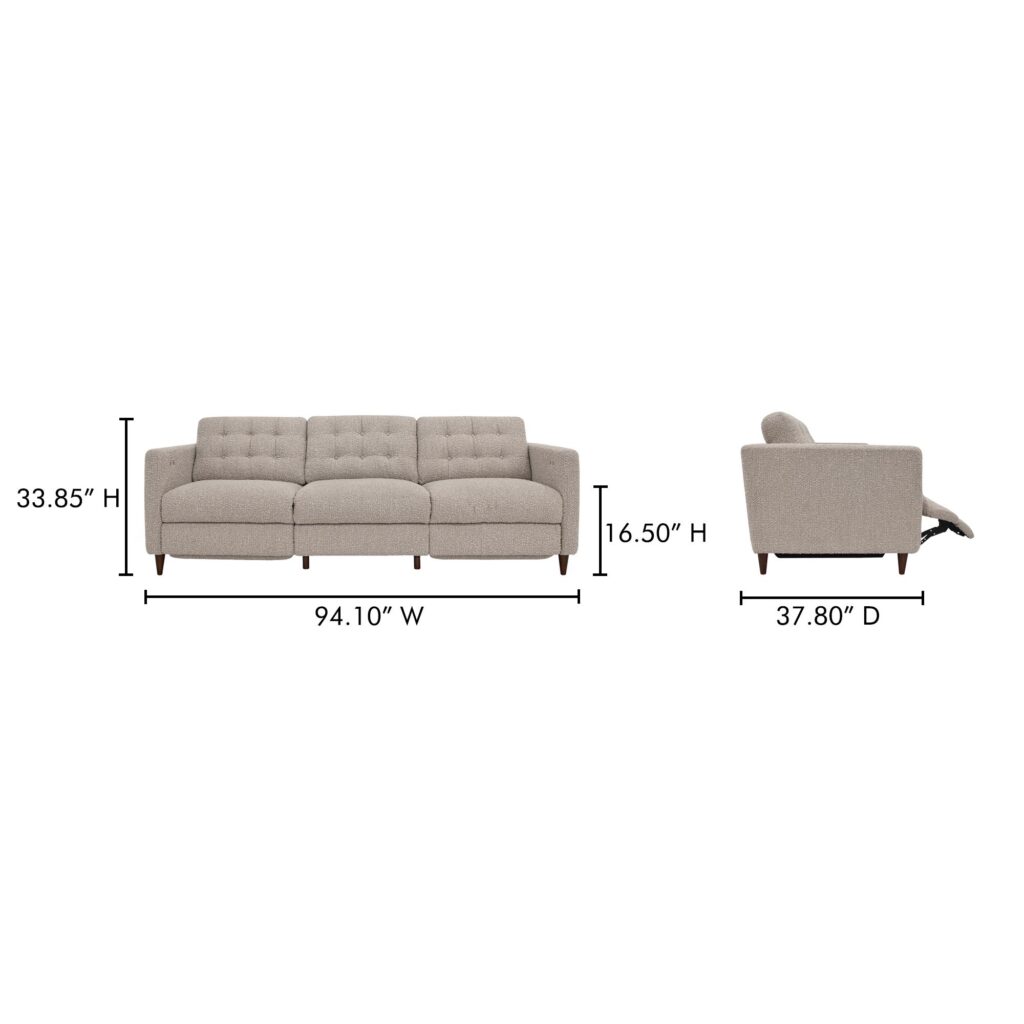 Bridgers Power Recliner Sofa Warm Grey - Image 10