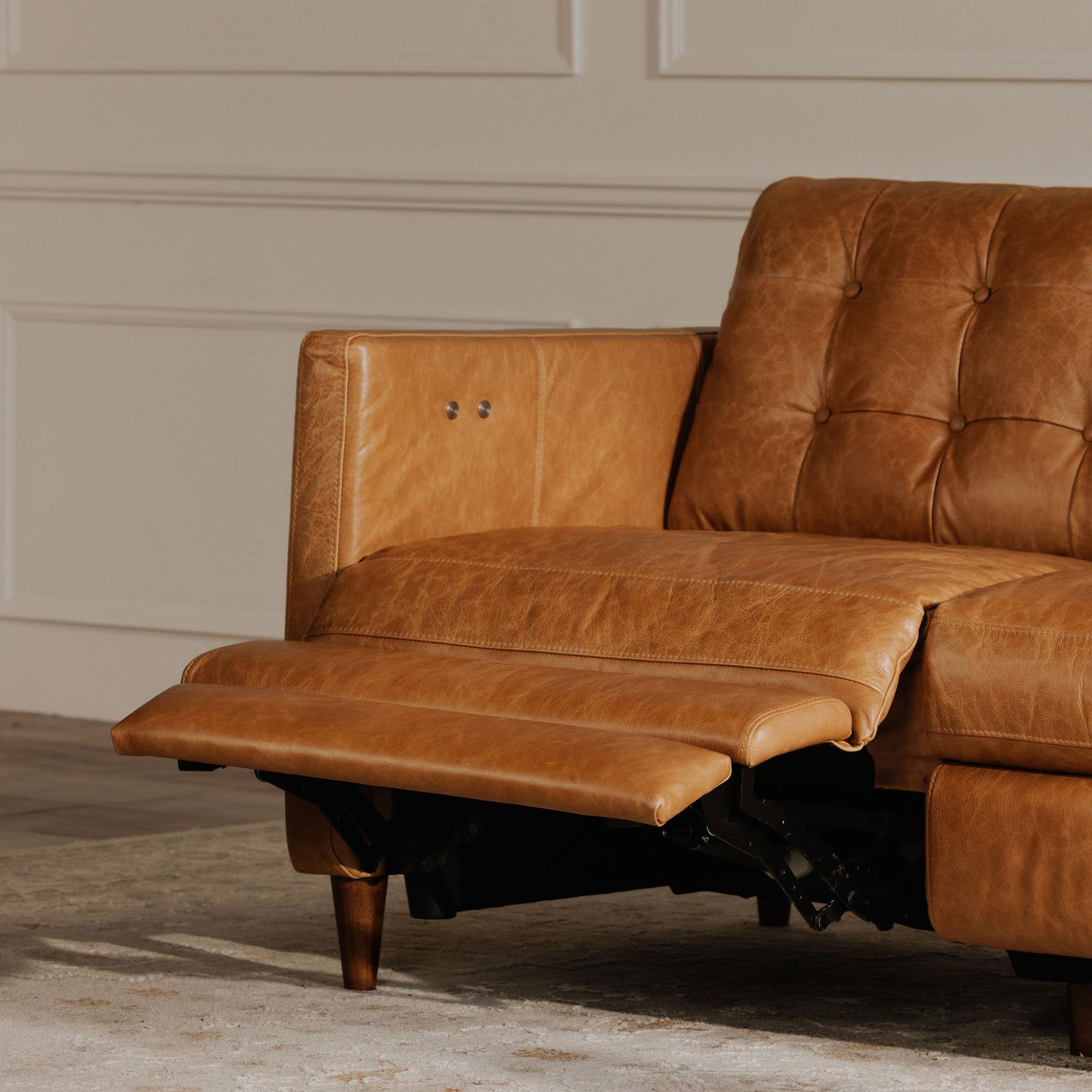 Bridgers Power Recliner Sofa Tan Leather 9 Bridgers Power Recliner Sofa Tan Leather - Image 9