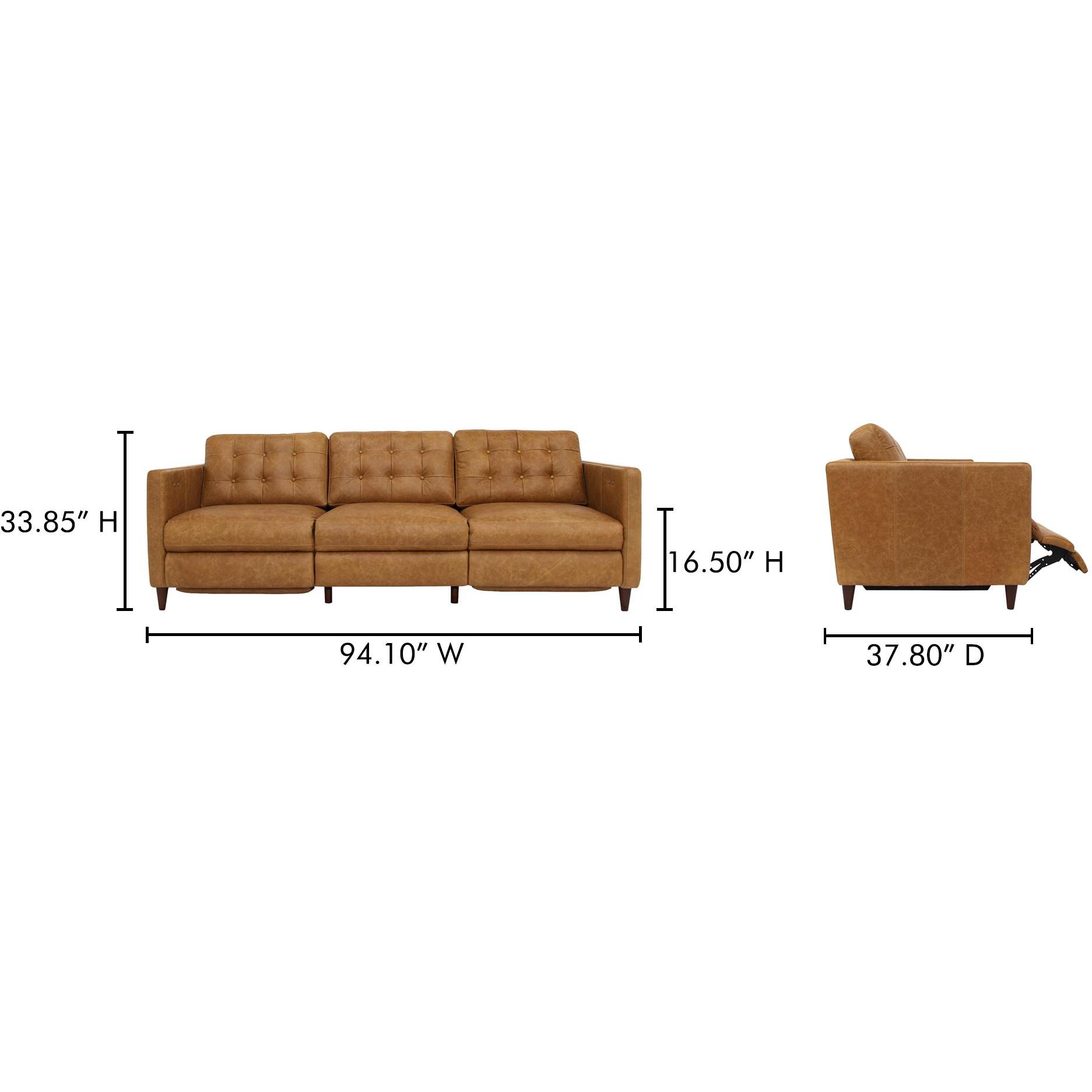 Bridgers Power Recliner Sofa Tan Leather 11 Bridgers Power Recliner Sofa Tan Leather - Image 11