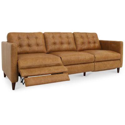 Bridgers Power Recliner Sofa Tan Leather