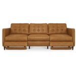 Bridgers Power Recliner Sofa Tan Leather 14 Bridgers Power Recliner Sofa Tan Leather XQ-1011-40 XQ 1011 40 Bridgers front open shadsilo