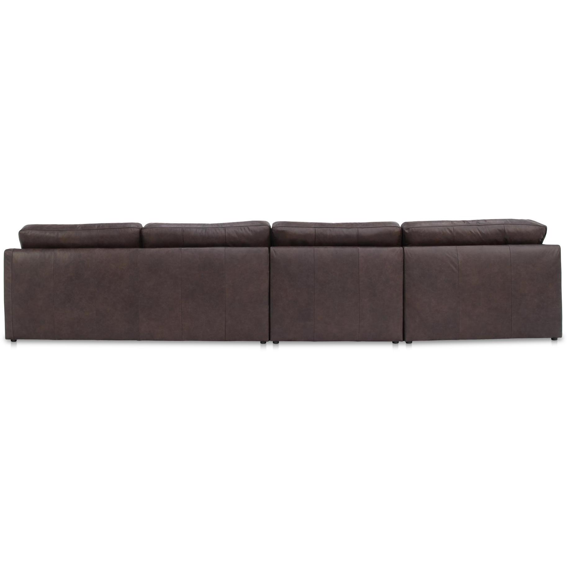 Thurlow 4 Piece Modular Sectional Espresso Brown Leather 3 Thurlow 4 Piece Modular Sectional Espresso Brown Leather - Image 3