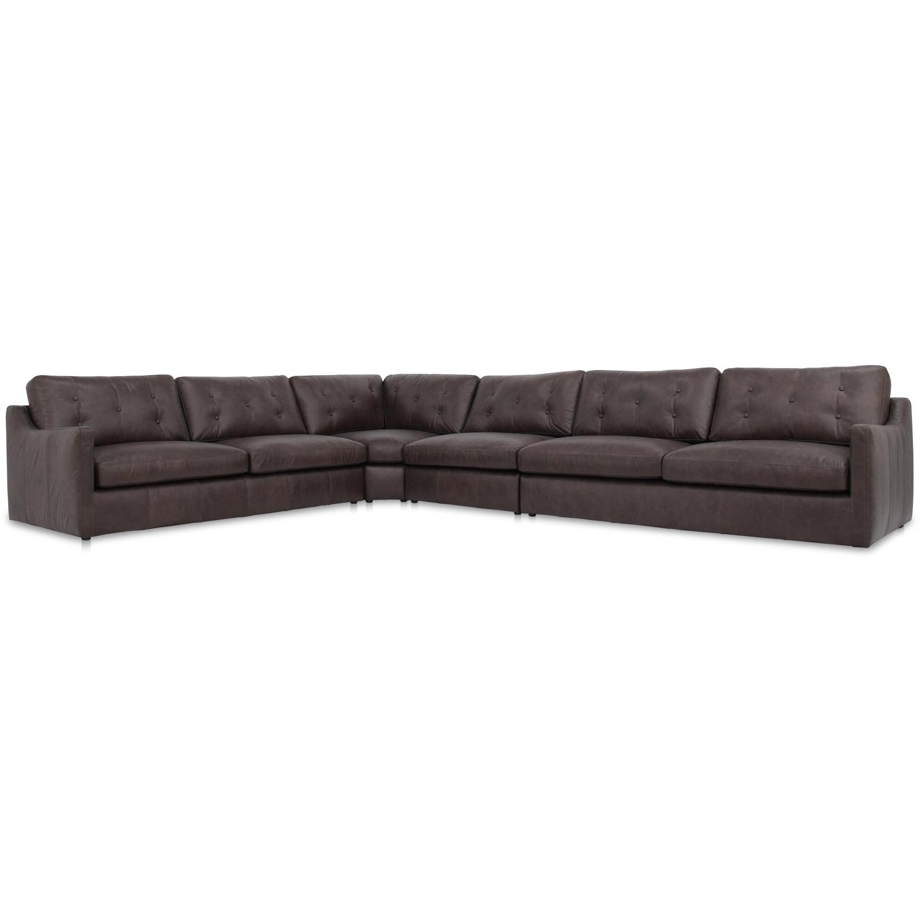 Thurlow 4 Piece Modular Sectional Espresso Brown Leather 1 Thurlow 4 Piece Modular Sectional Espresso Brown Leather
