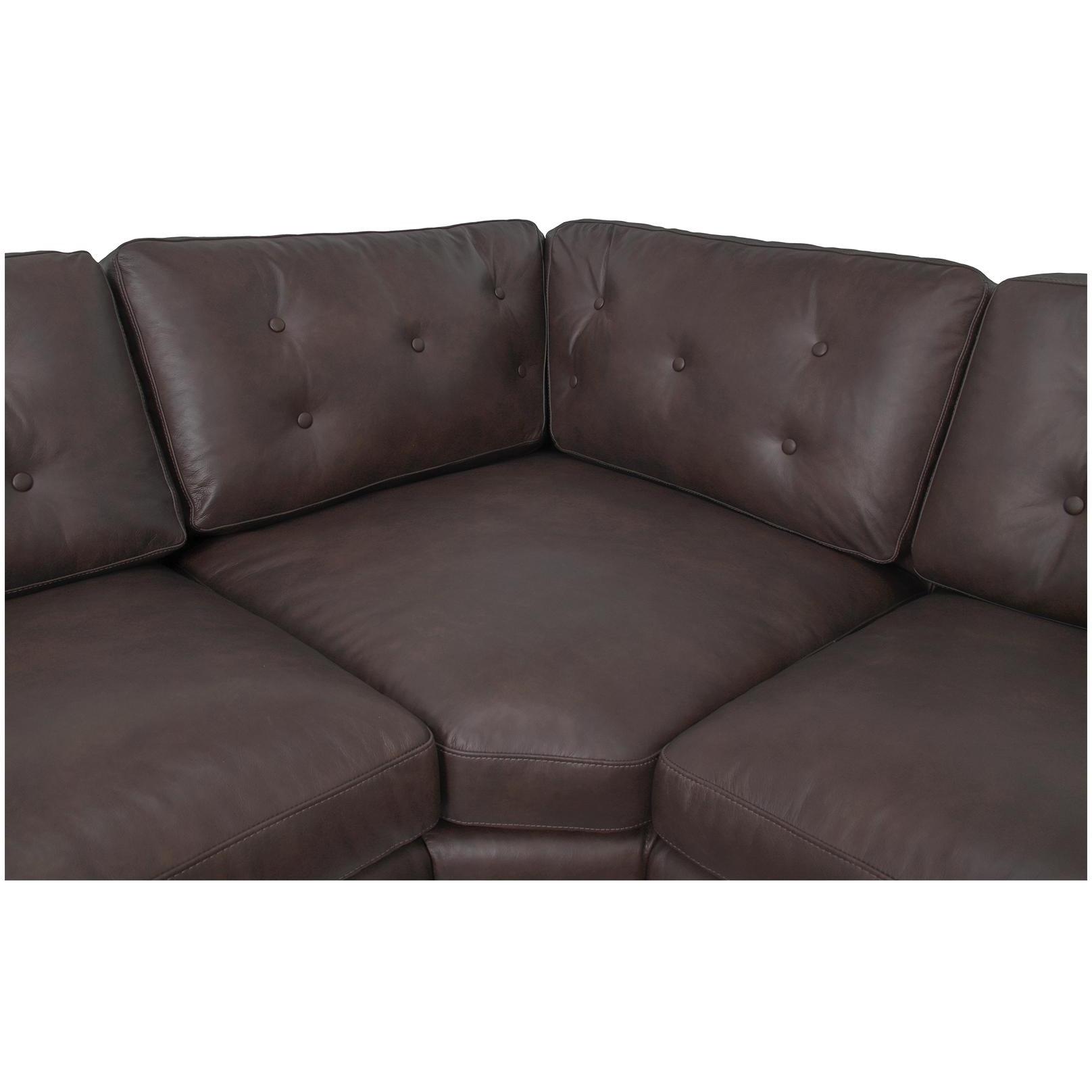Thurlow U Shaped Modular Armless Sectional  Espresso Brown Leather 5 Thurlow U Shaped Modular Armless Sectional  Espresso Brown Leather - Image 5