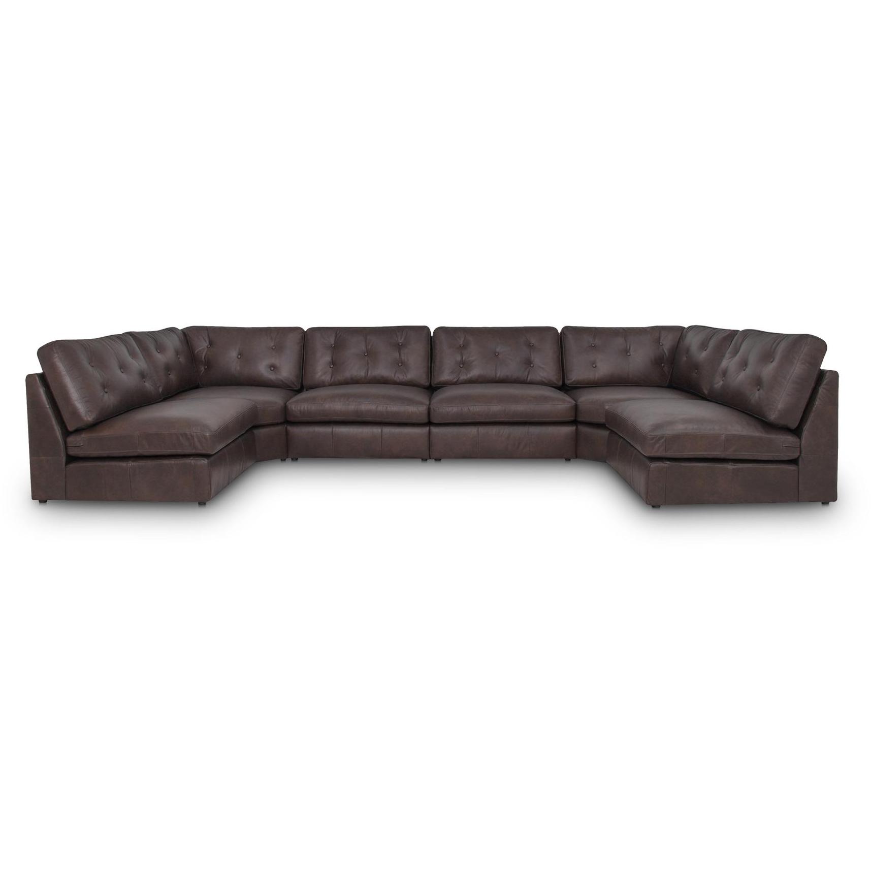 Thurlow U Shaped Modular Armless SectionalÂ  Â Espresso Brown Leather